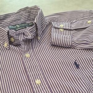 Ralph Lauren Purple Striped Men's Longsleeve Classic Fit Shirt Sz 15 1/2/32-33 M